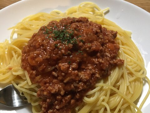 簡単お手軽、ミートソースパスタ